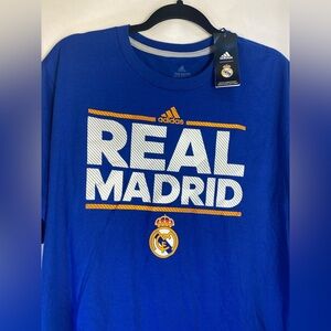NWT Adidas Real Madrid Blue Performance Tee Size‎ XL Short Sleeve Soccer